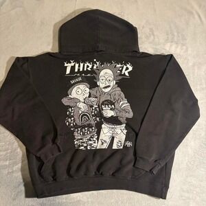 Black Thrasher‎ x Rick and Morty hoodie US size large